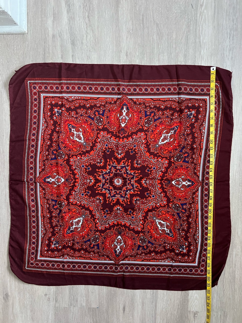 Classic Red Paisley Bandana Scarf 31 inch square